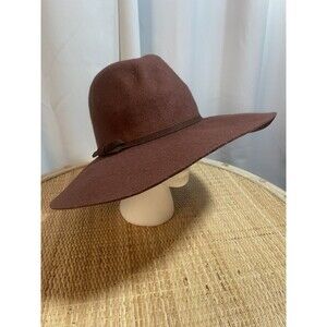 Nordstrom 100% Wool Wide Brim Adjustable Fedora In Rust New